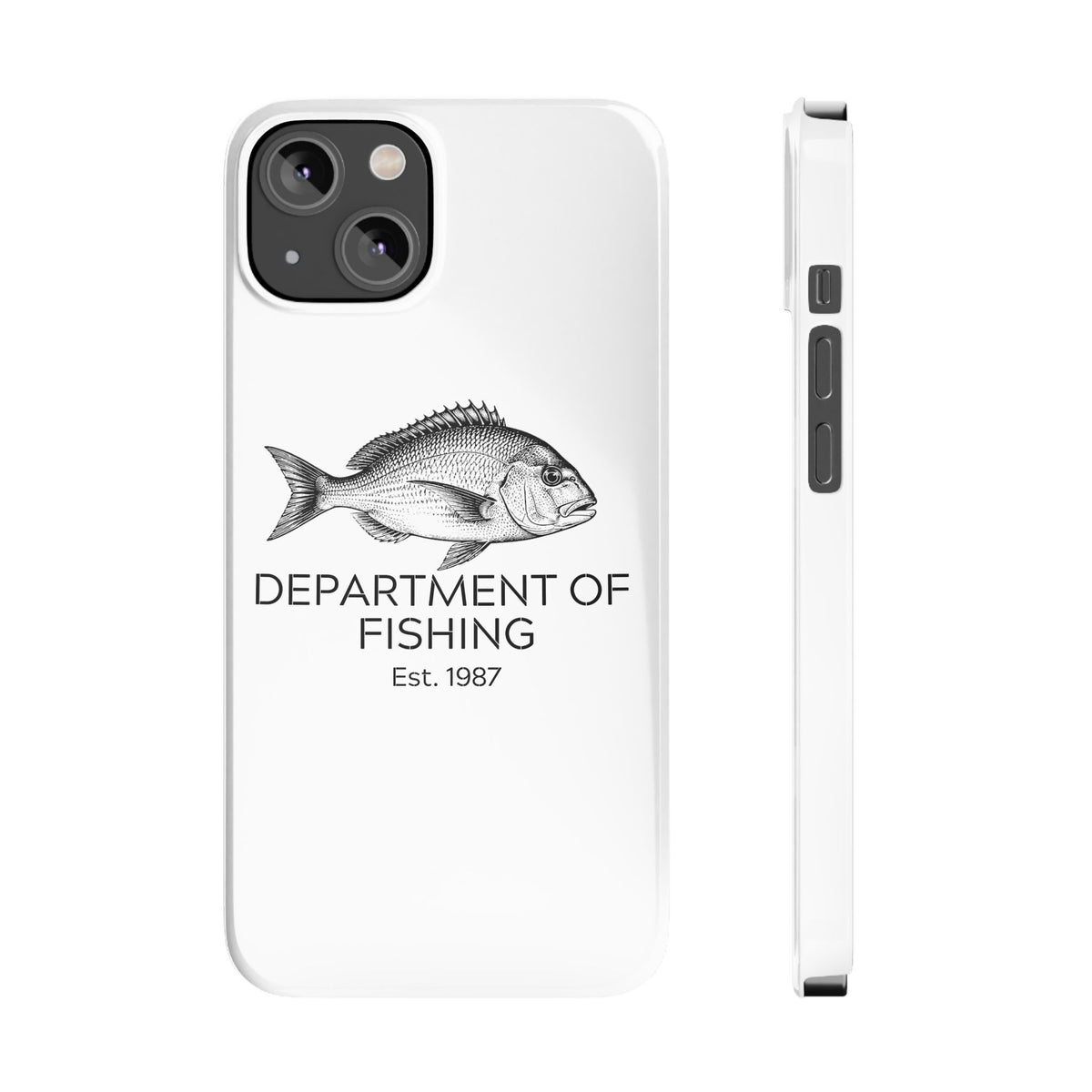 Slim Phone Case — Department of Fishing Est. 1987 (Vintage Fish Design)