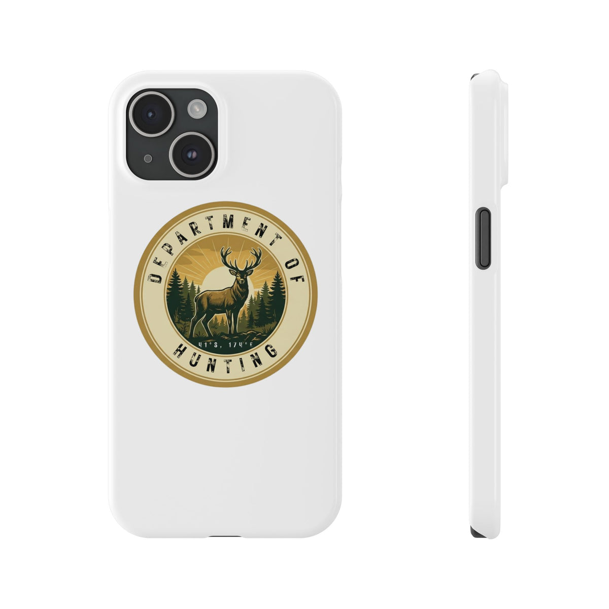'Department of Hunting' Vintage Deer Logo - Slim Phone Case