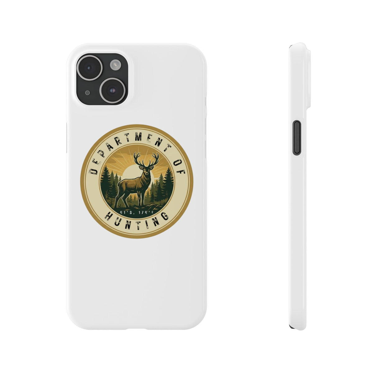 'Department of Hunting' Vintage Deer Logo - Slim Phone Case