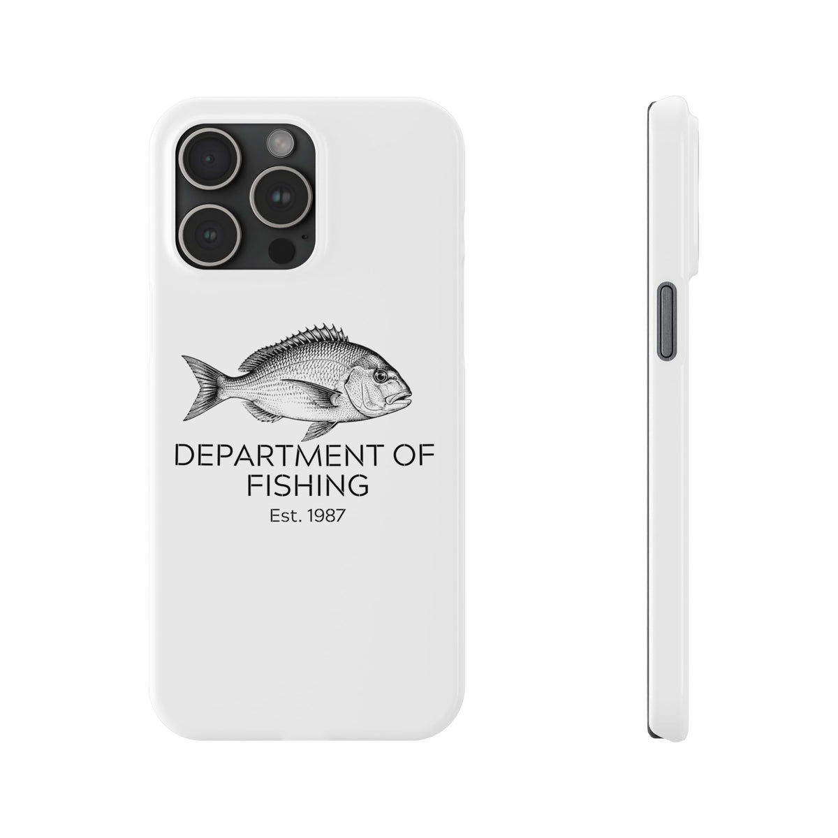 Slim Phone Case — Department of Fishing Est. 1987 (Vintage Fish Design)