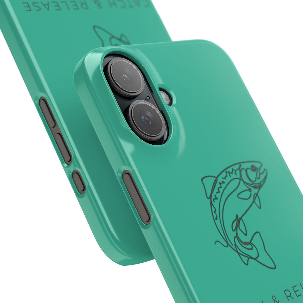 Catch & Release Slim Phone Case — Minimalist Fishing Trout Design