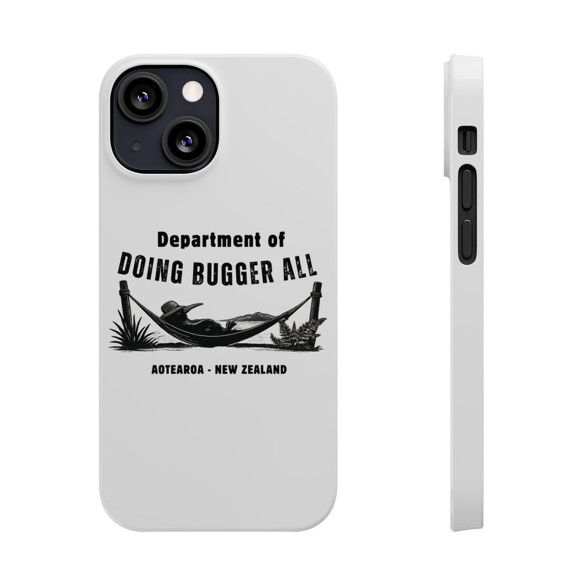Slim Phone Case — "Department of Doing Bugger All" New Zealand Relaxation Design