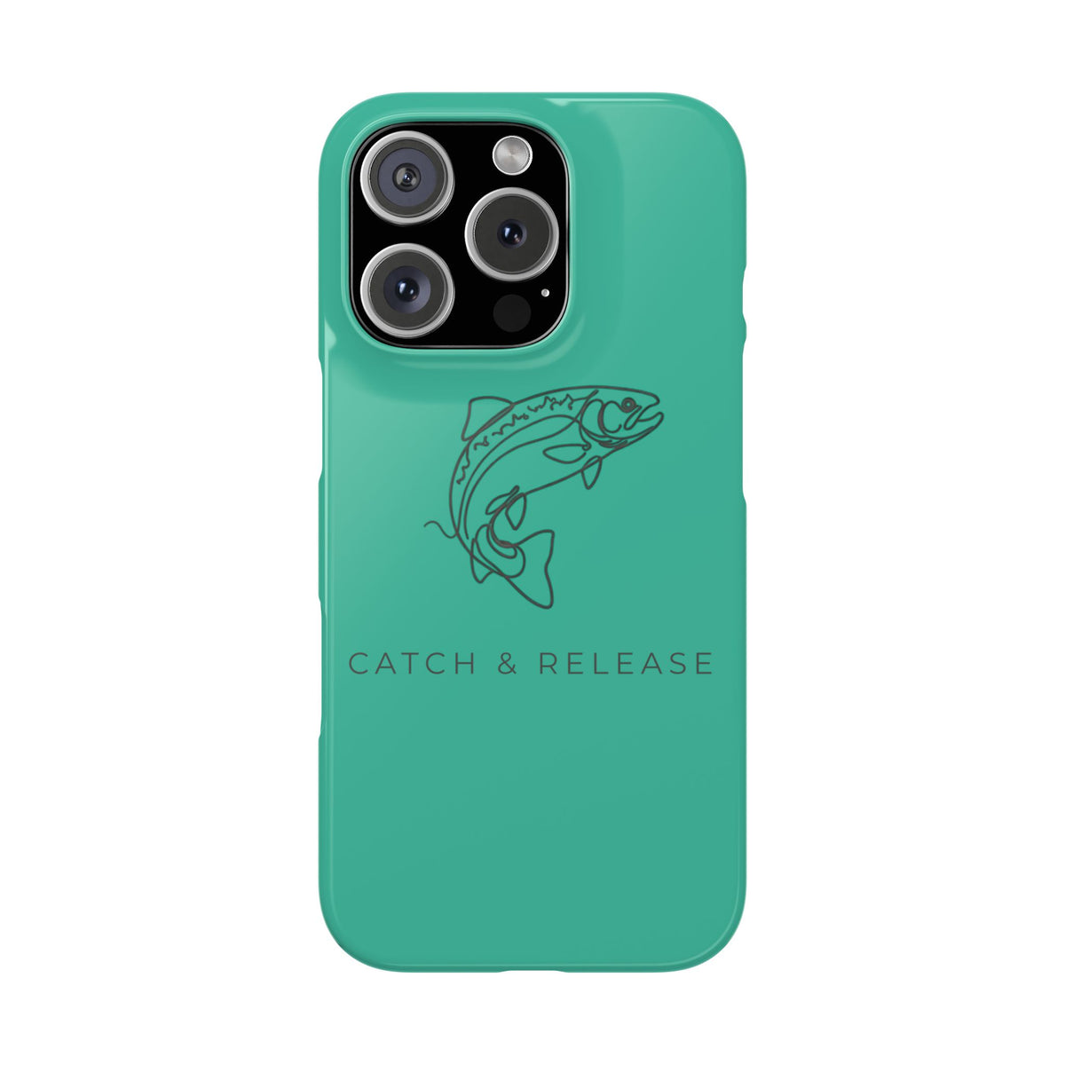 Catch & Release Slim Phone Case — Minimalist Fishing Trout Design