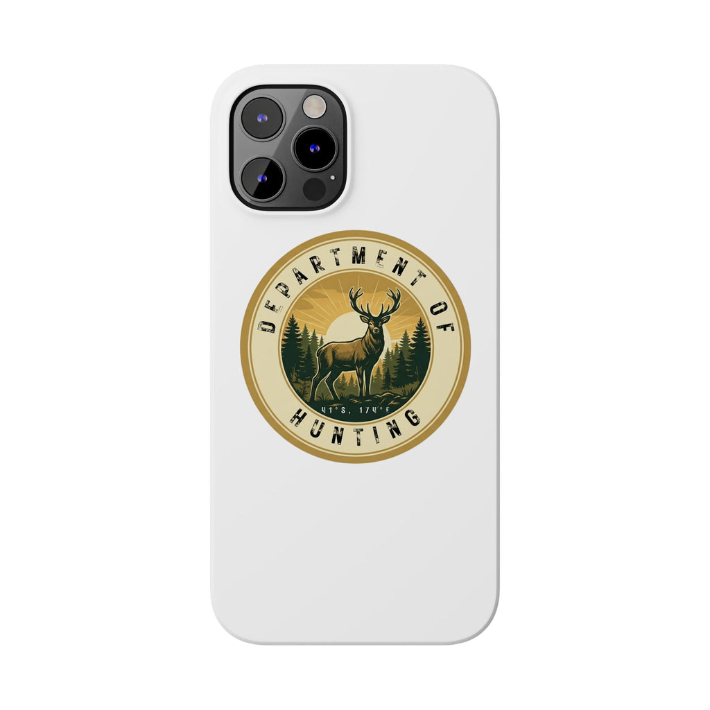 'Department of Hunting' Vintage Deer Logo - Slim Phone Case