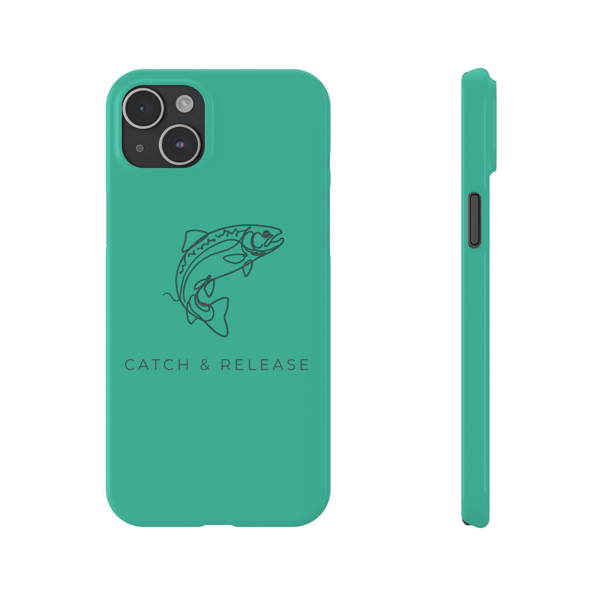 Catch & Release Slim Phone Case — Minimalist Fishing Trout Design