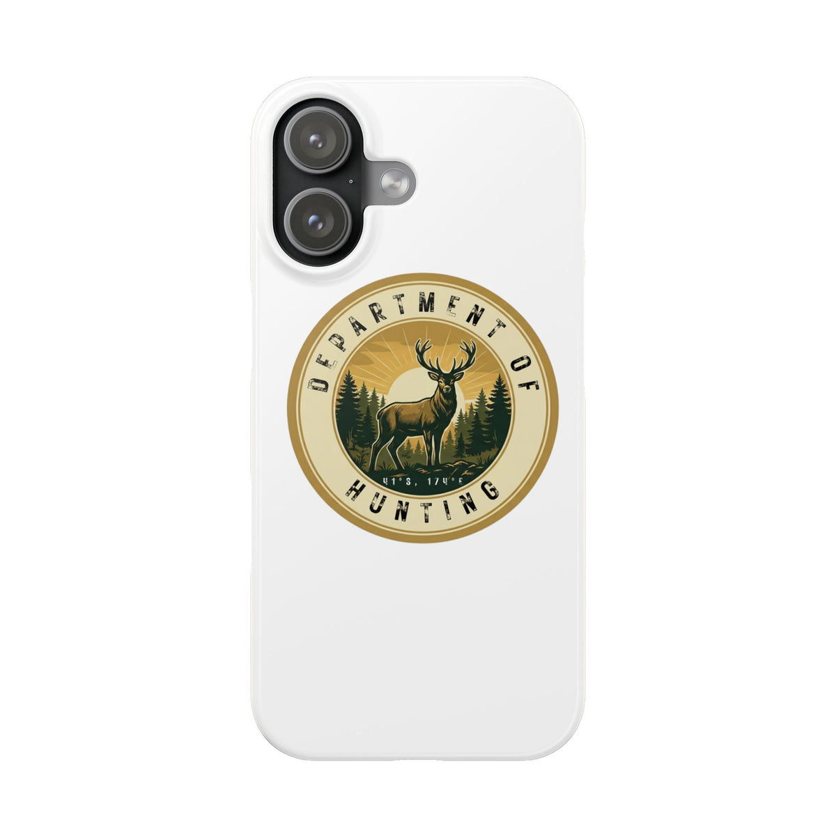 'Department of Hunting' Vintage Deer Logo - Slim Phone Case