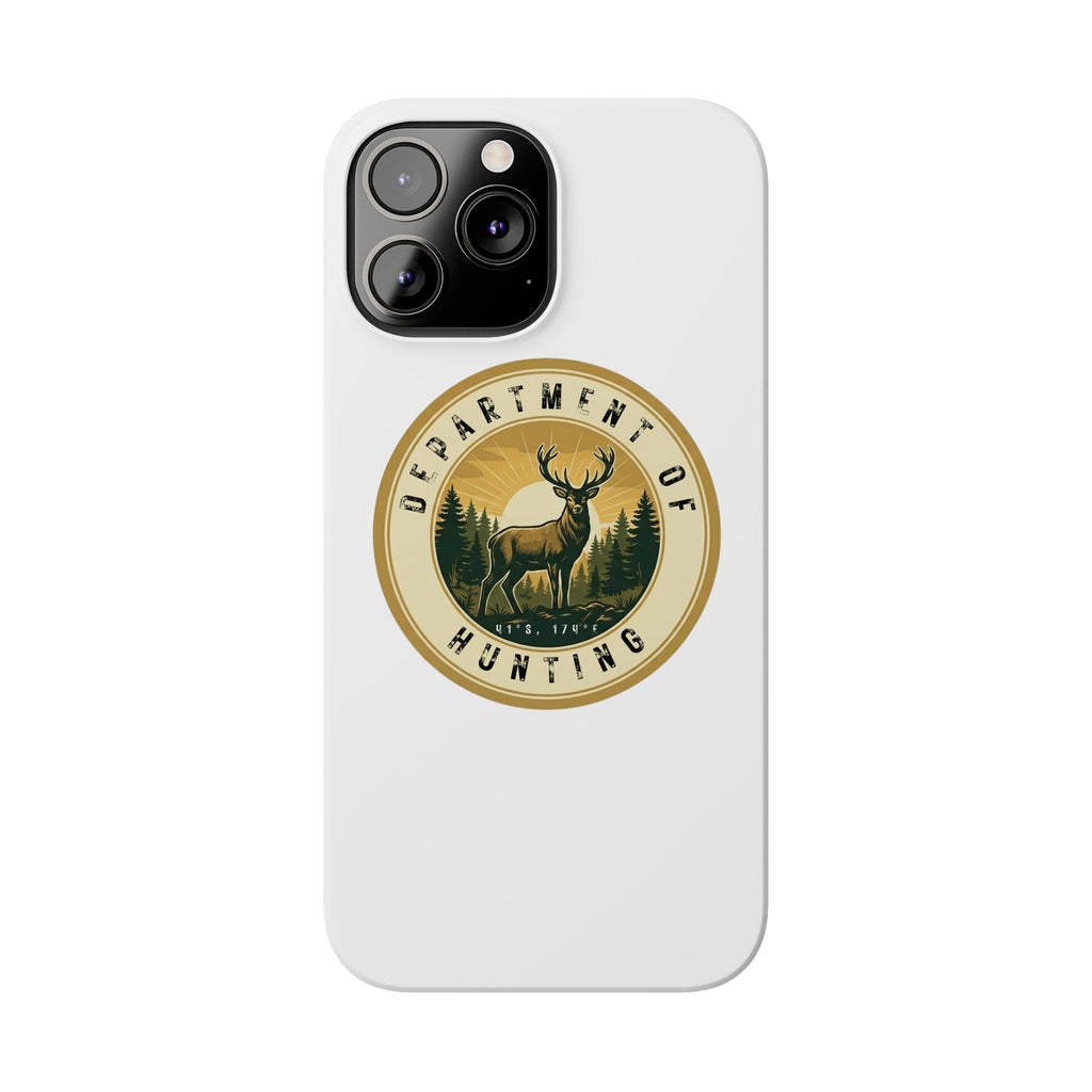'Department of Hunting' Vintage Deer Logo - Slim Phone Case