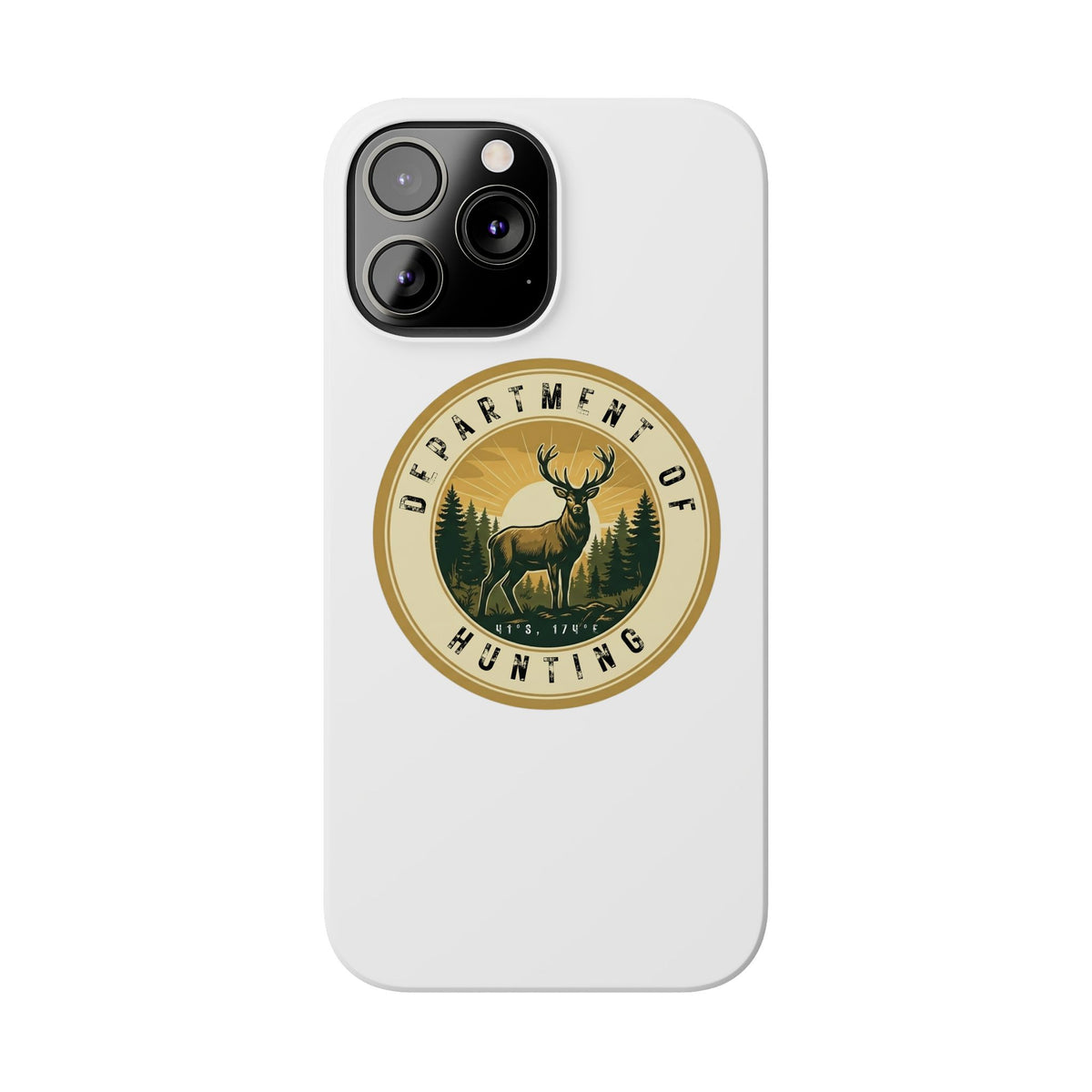 'Department of Hunting' Vintage Deer Logo - Slim Phone Case