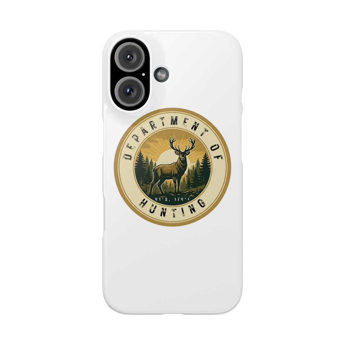 'Department of Hunting' Vintage Deer Logo - Slim Phone Case