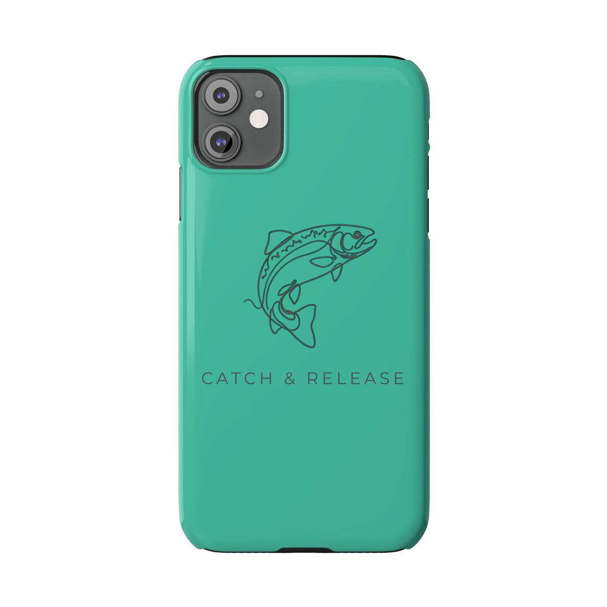 Catch & Release Slim Phone Case — Minimalist Fishing Trout Design
