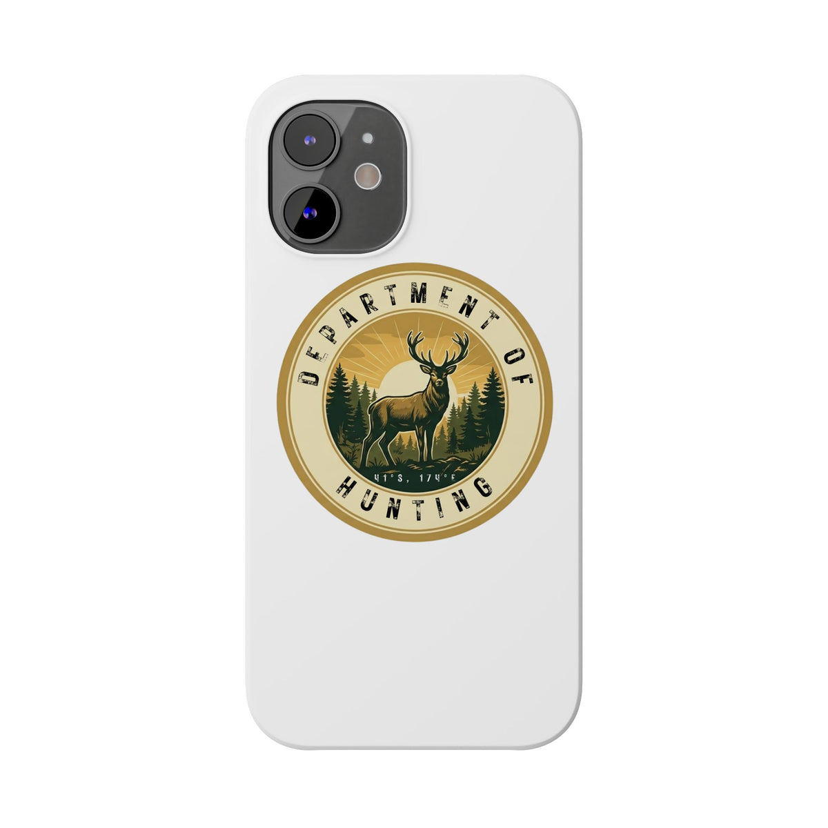 'Department of Hunting' Vintage Deer Logo - Slim Phone Case