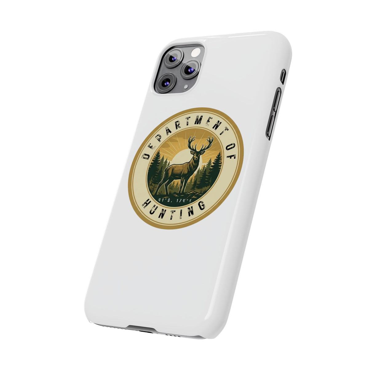 'Department of Hunting' Vintage Deer Logo - Slim Phone Case