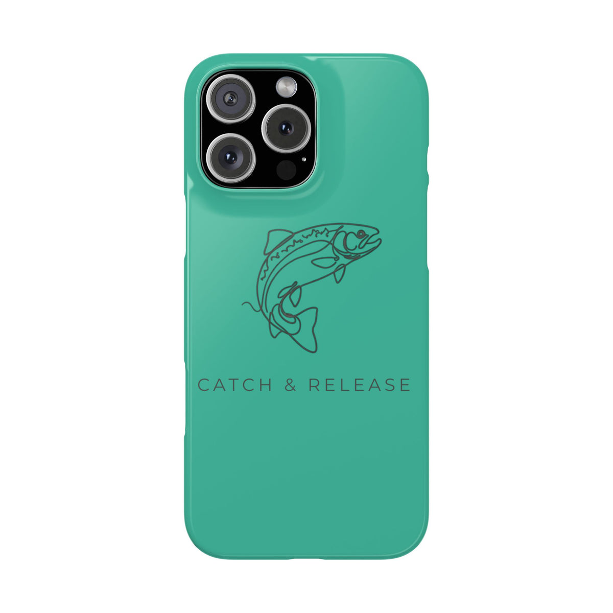 Catch & Release Slim Phone Case — Minimalist Fishing Trout Design