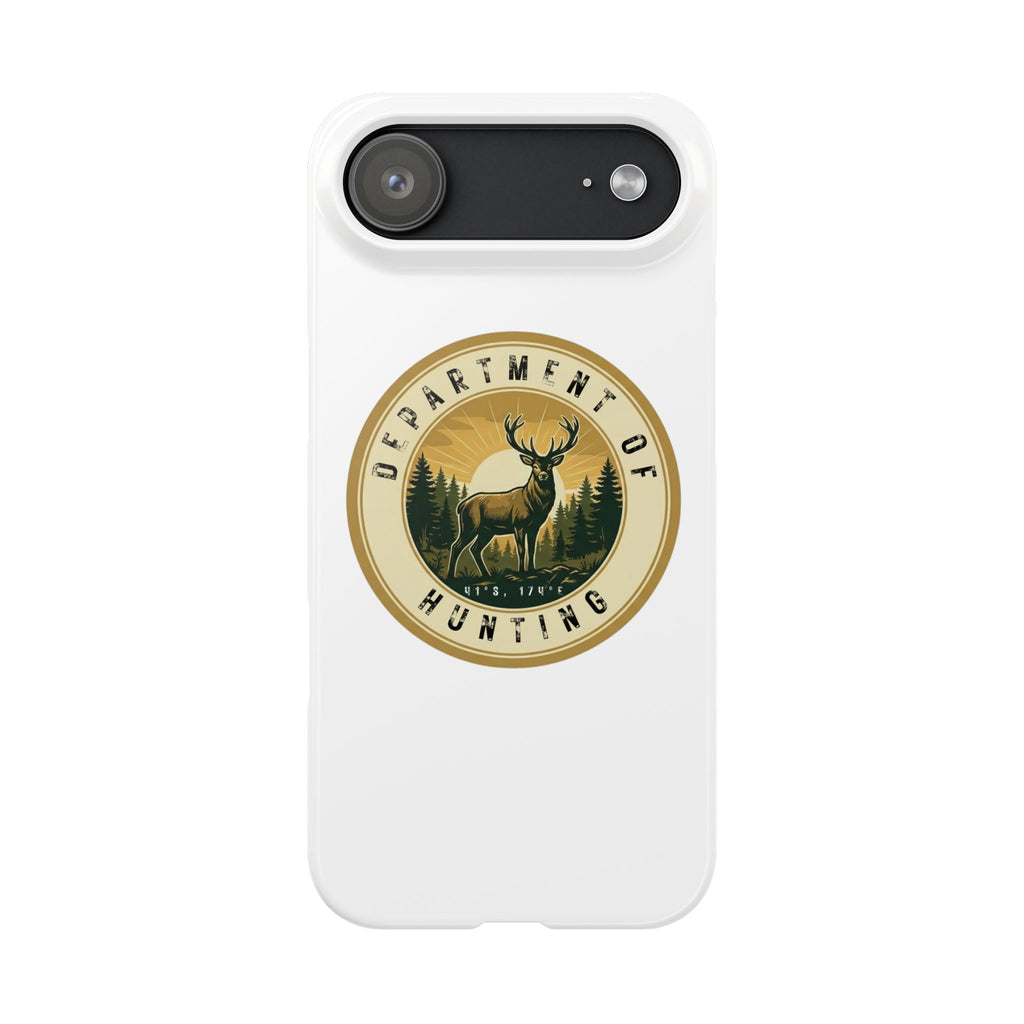 'Department of Hunting' Vintage Deer Logo - Slim Phone Case
