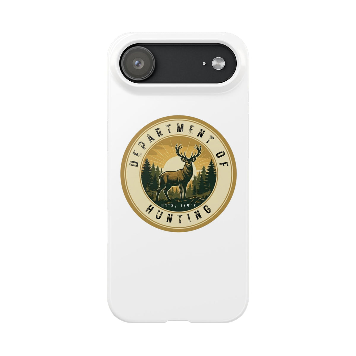 'Department of Hunting' Vintage Deer Logo - Slim Phone Case