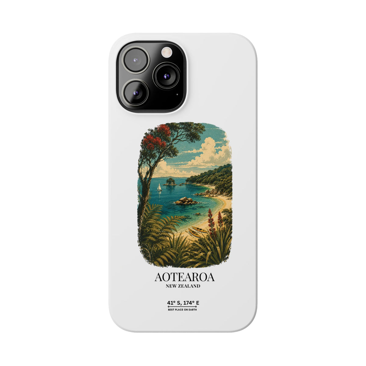 Aotearoa Vintage Landscape Slim Phone Case — New Zealand Able Tasman Design