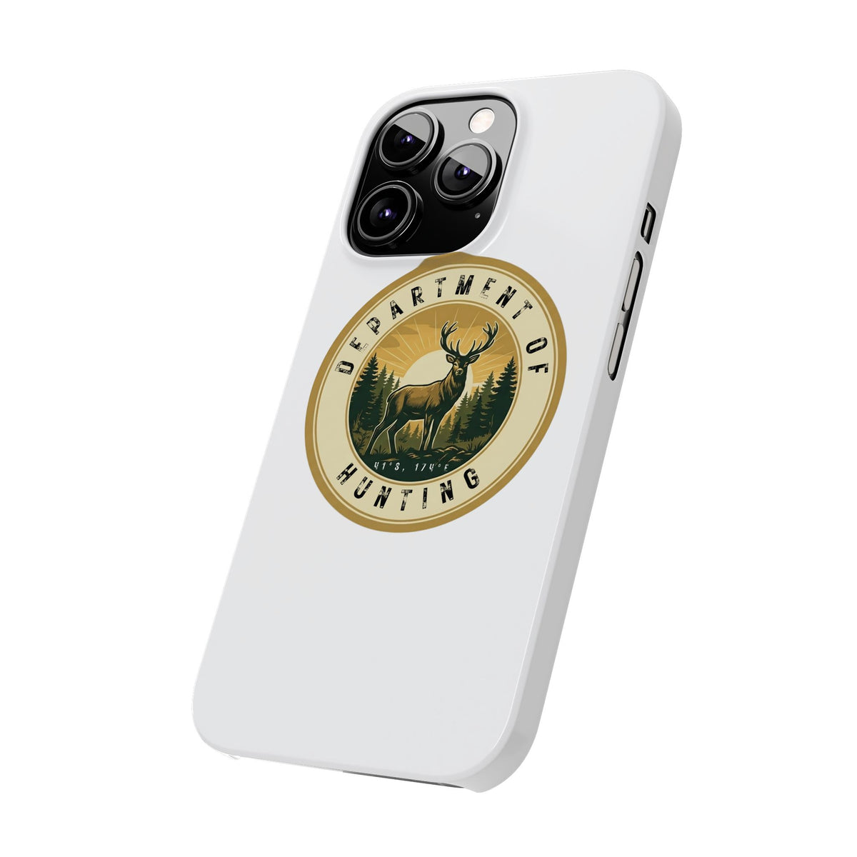 'Department of Hunting' Vintage Deer Logo - Slim Phone Case
