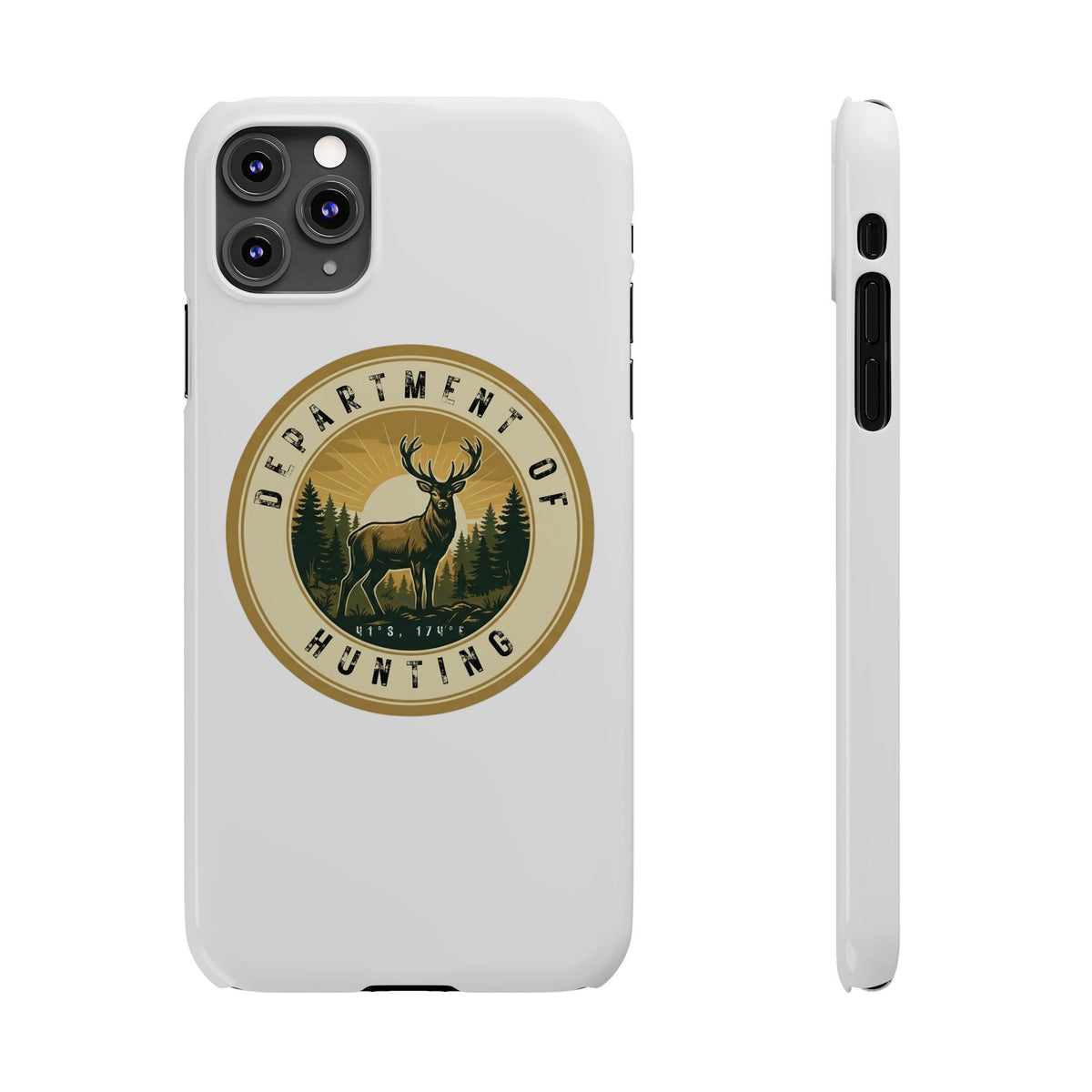 'Department of Hunting' Vintage Deer Logo - Slim Phone Case
