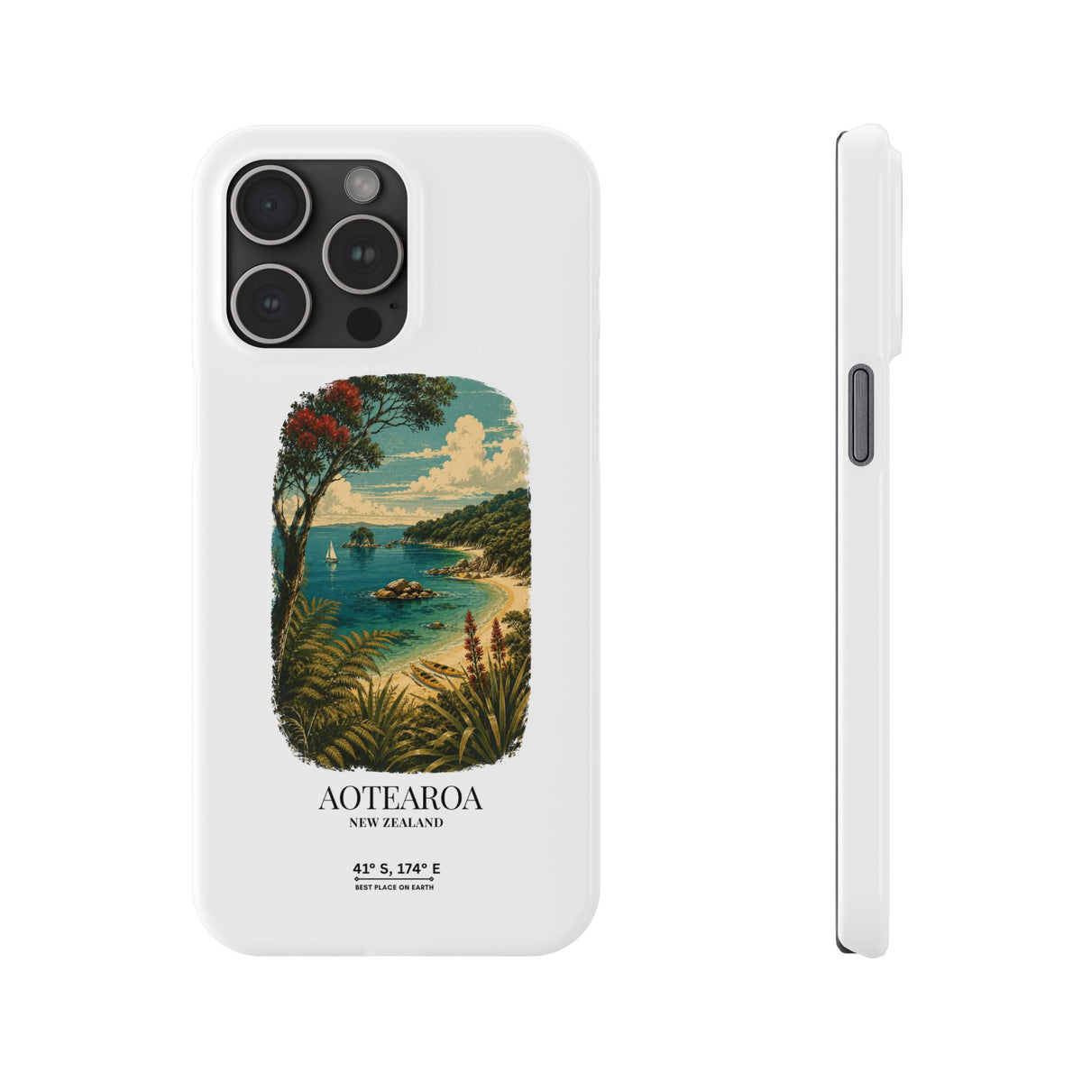 Aotearoa Vintage Landscape Slim Phone Case — New Zealand Able Tasman Design