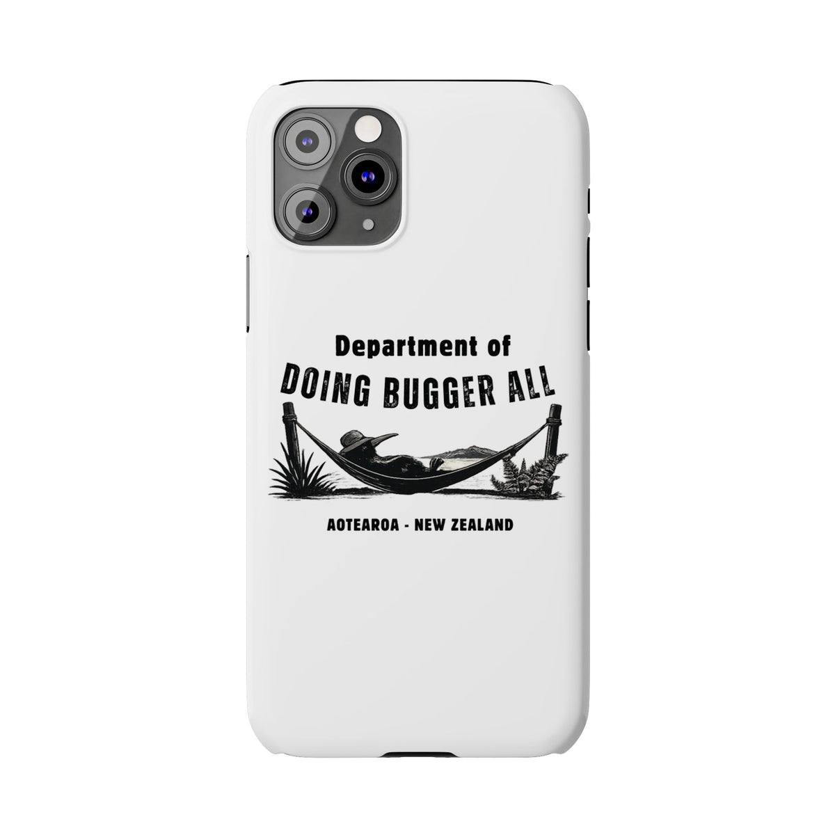 Slim Phone Case — "Department of Doing Bugger All" New Zealand Relaxation Design