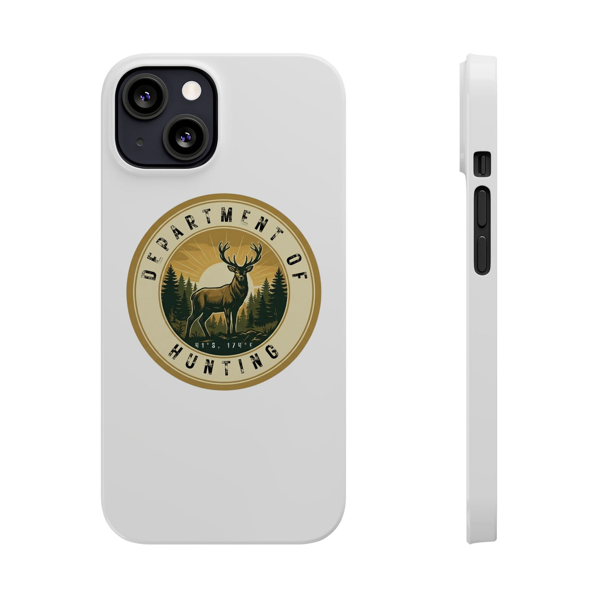 'Department of Hunting' Vintage Deer Logo - Slim Phone Case
