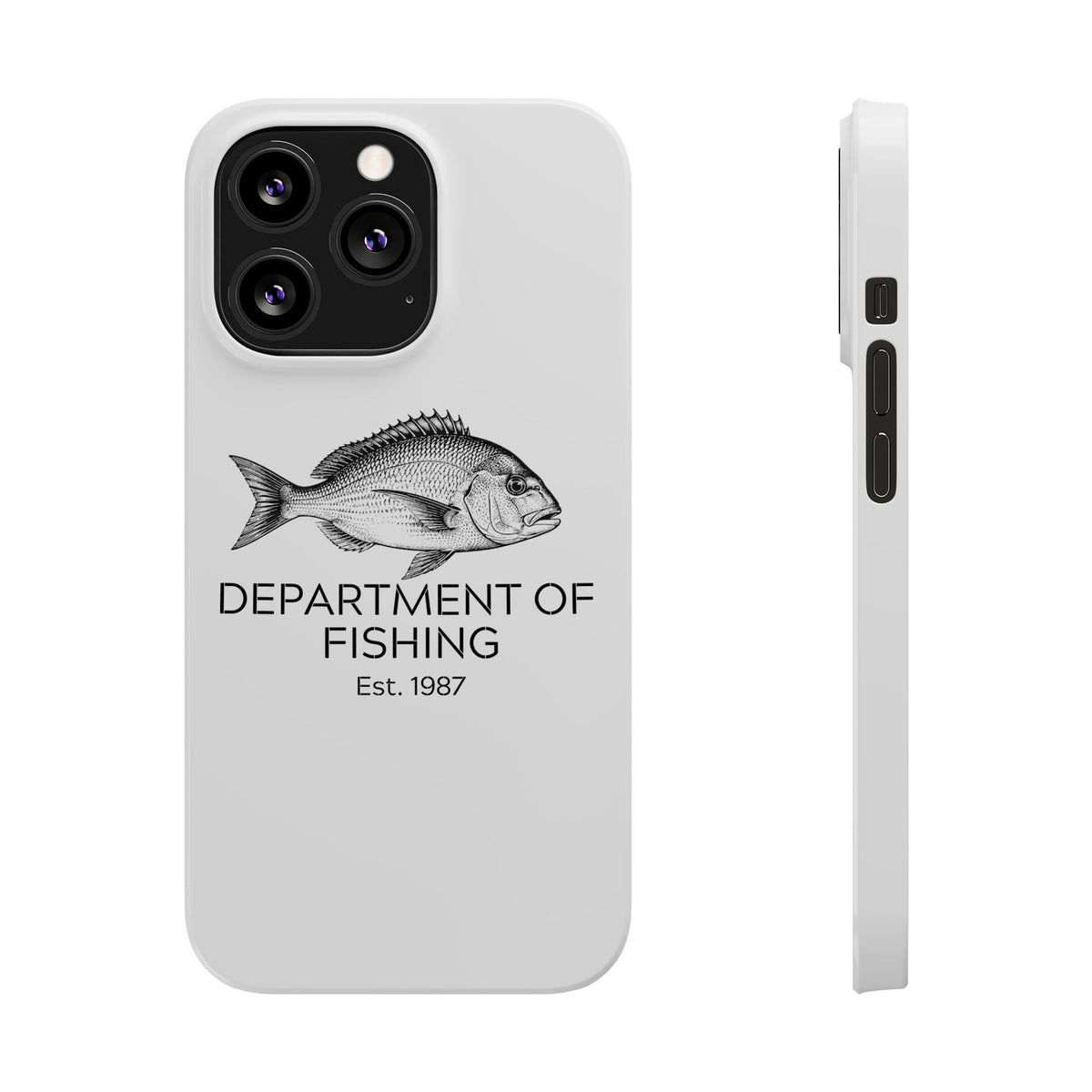 Slim Phone Case — Department of Fishing Est. 1987 (Vintage Fish Design)