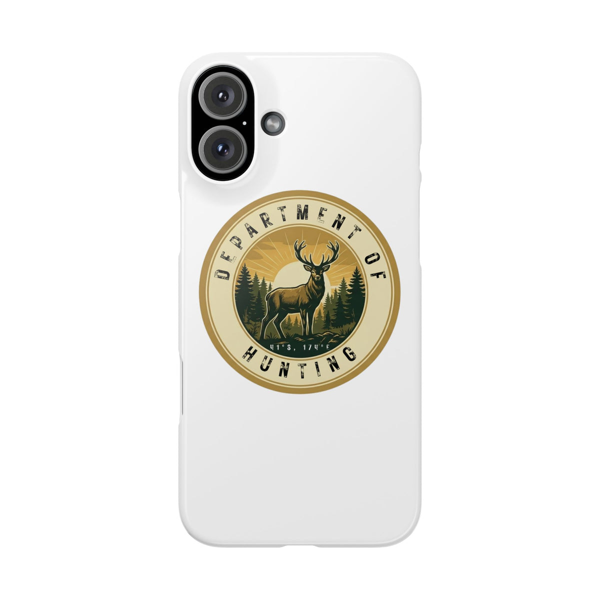 'Department of Hunting' Vintage Deer Logo - Slim Phone Case