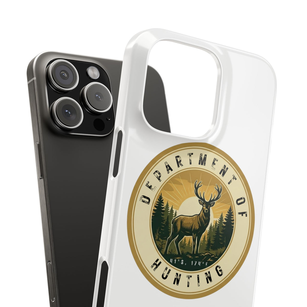 'Department of Hunting' Vintage Deer Logo - Slim Phone Case
