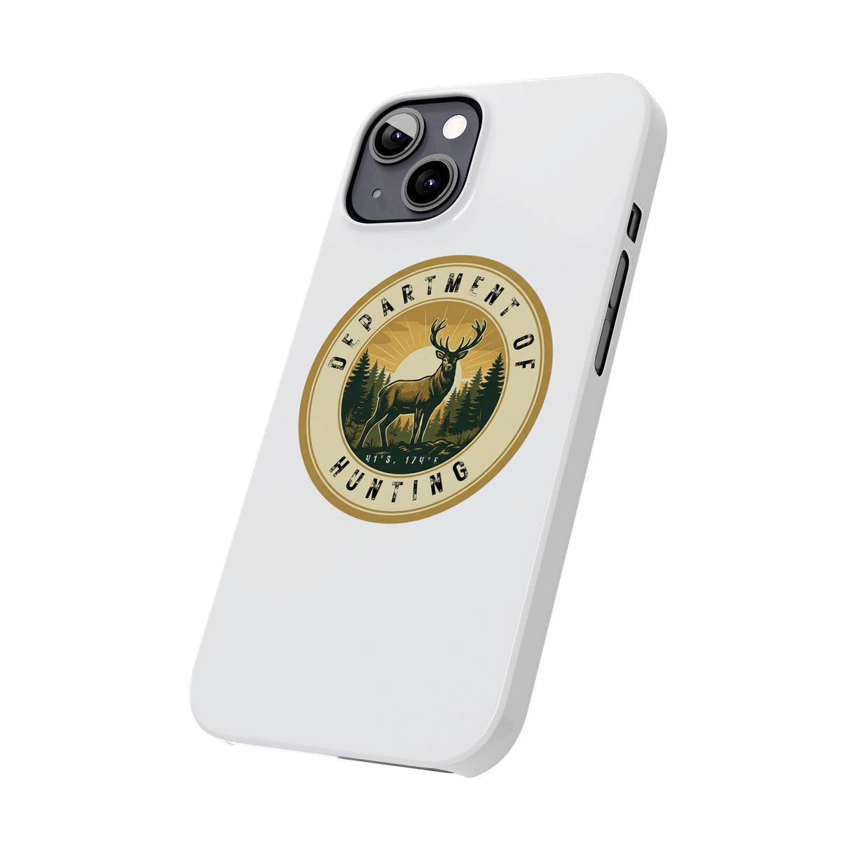 'Department of Hunting' Vintage Deer Logo - Slim Phone Case