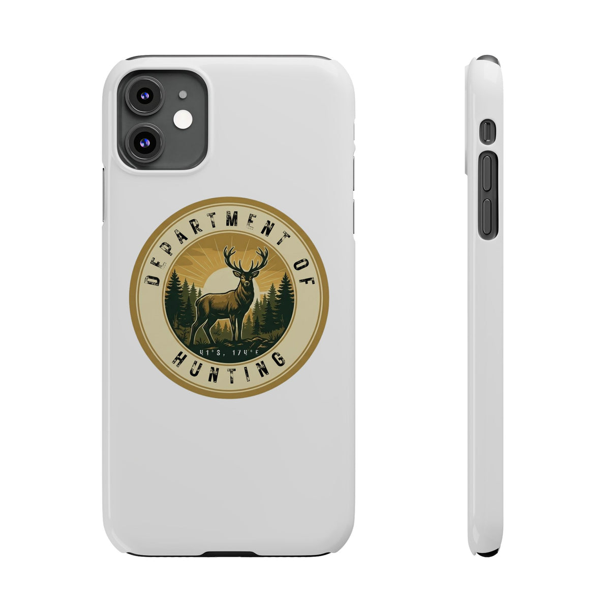 'Department of Hunting' Vintage Deer Logo - Slim Phone Case