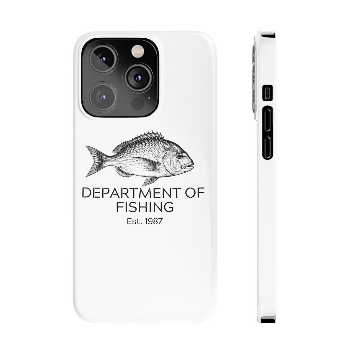 Slim Phone Case — Department of Fishing Est. 1987 (Vintage Fish Design)