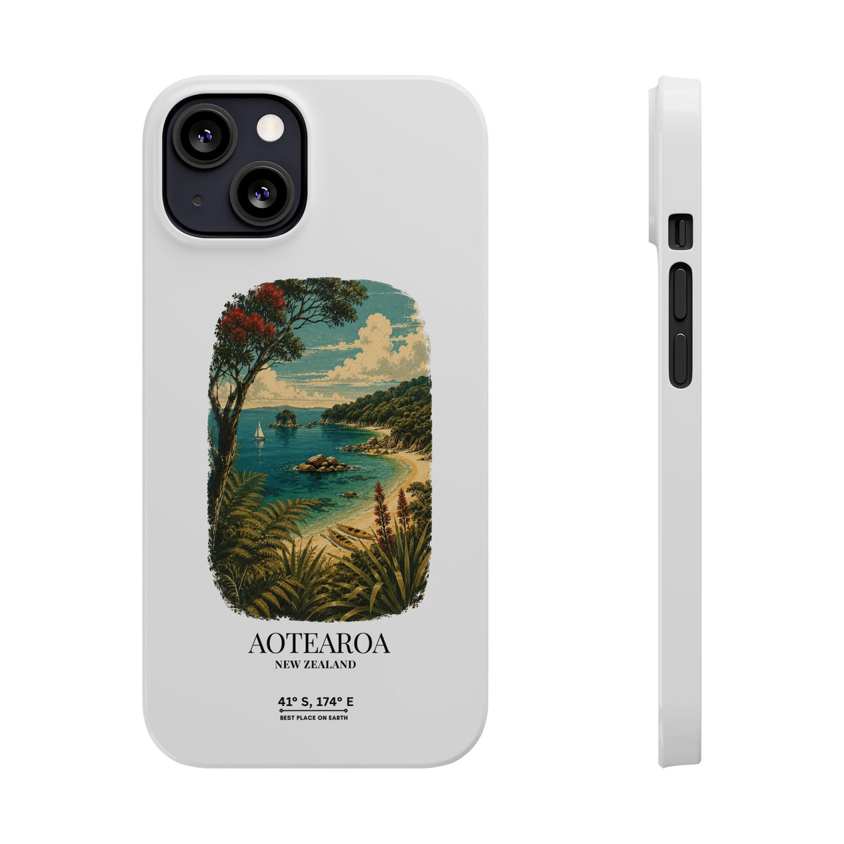 Aotearoa Vintage Landscape Slim Phone Case — New Zealand Able Tasman Design