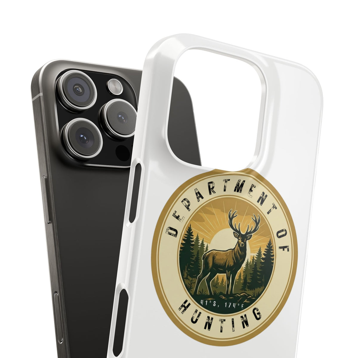 'Department of Hunting' Vintage Deer Logo - Slim Phone Case