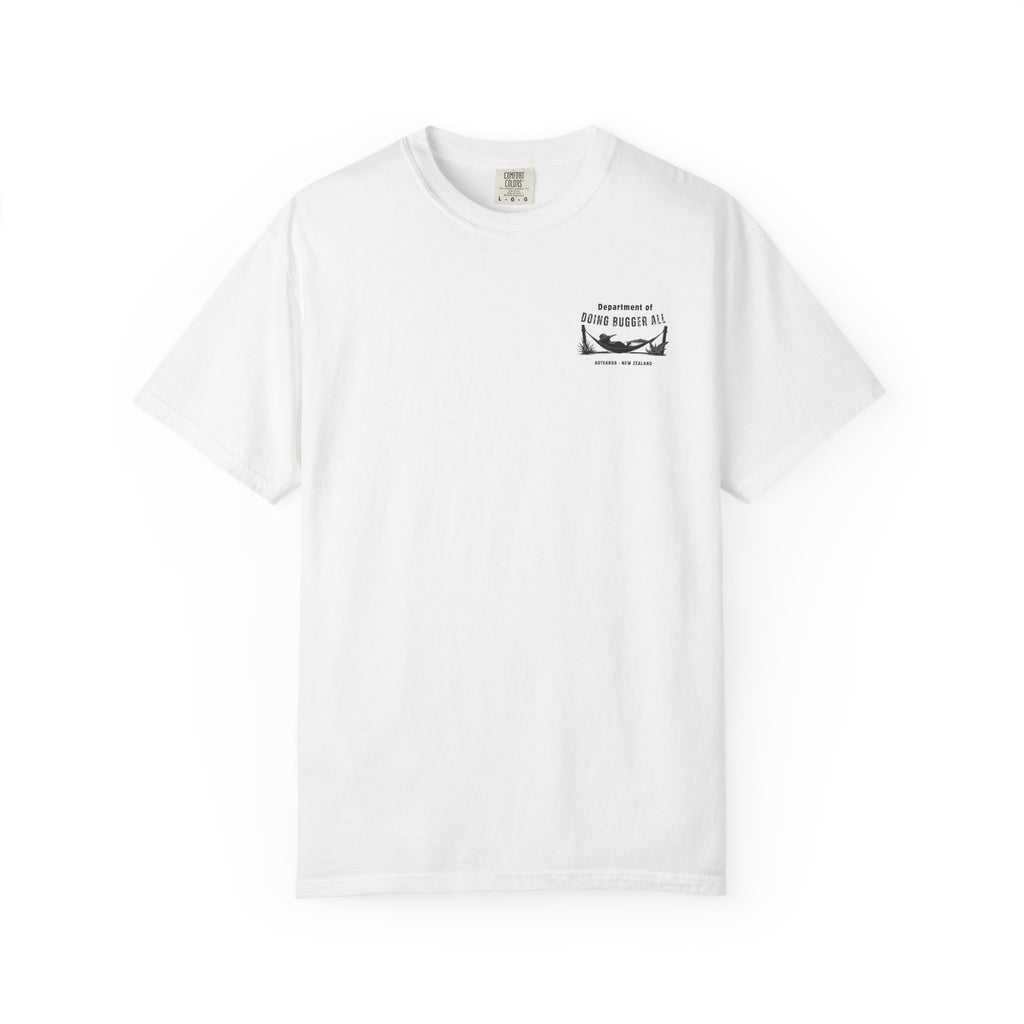 Department of doing Bugger All - Aotearoa - New Zealand - Small Chest Logo Tee