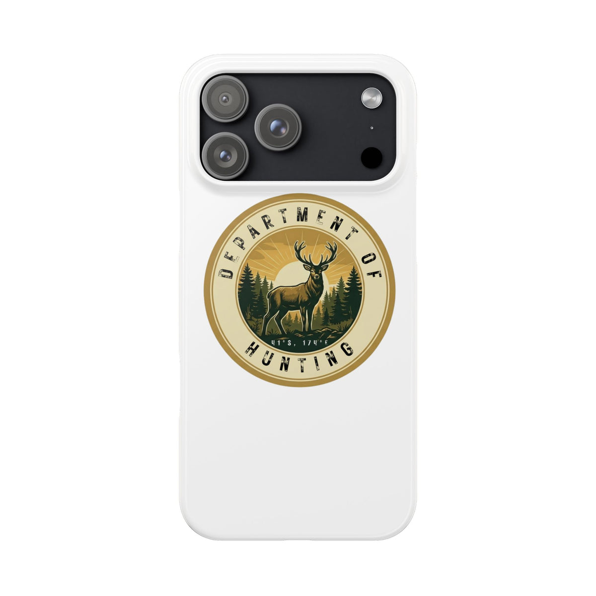 'Department of Hunting' Vintage Deer Logo - Slim Phone Case