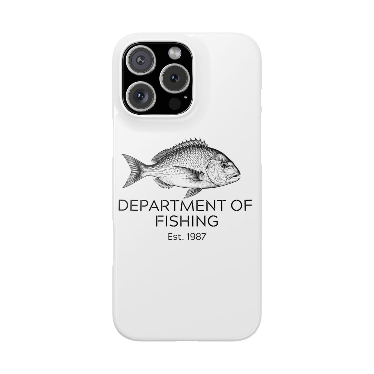 Slim Phone Case — Department of Fishing Est. 1987 (Vintage Fish Design)