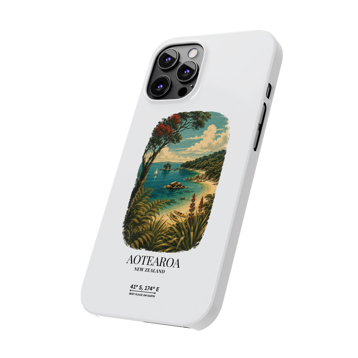 Aotearoa Vintage Landscape Slim Phone Case — New Zealand Able Tasman Design