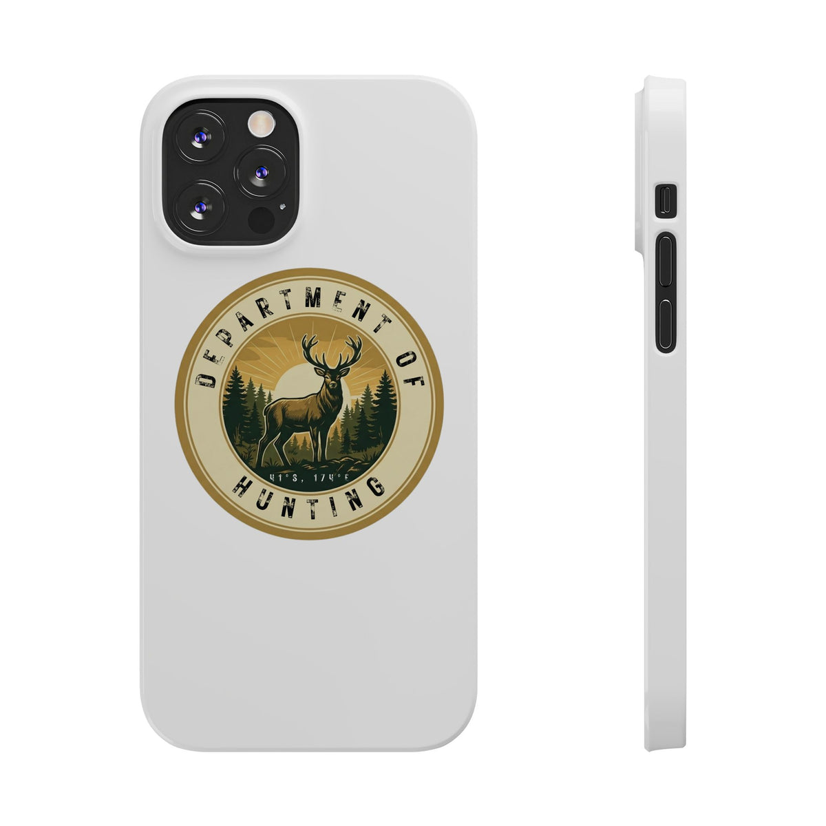 'Department of Hunting' Vintage Deer Logo - Slim Phone Case