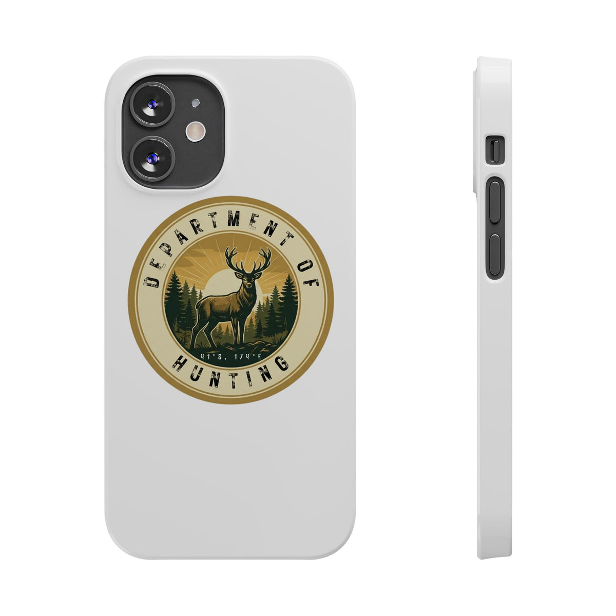 'Department of Hunting' Vintage Deer Logo - Slim Phone Case
