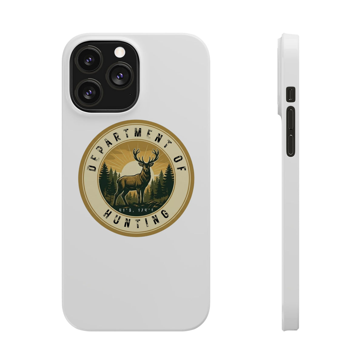 'Department of Hunting' Vintage Deer Logo - Slim Phone Case