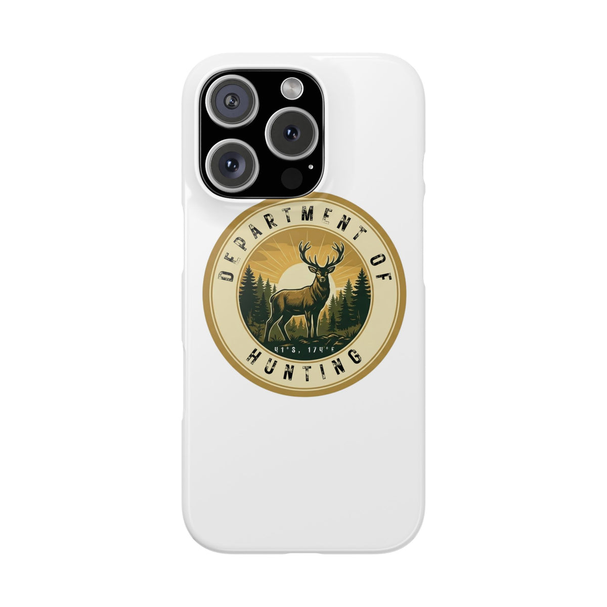 'Department of Hunting' Vintage Deer Logo - Slim Phone Case