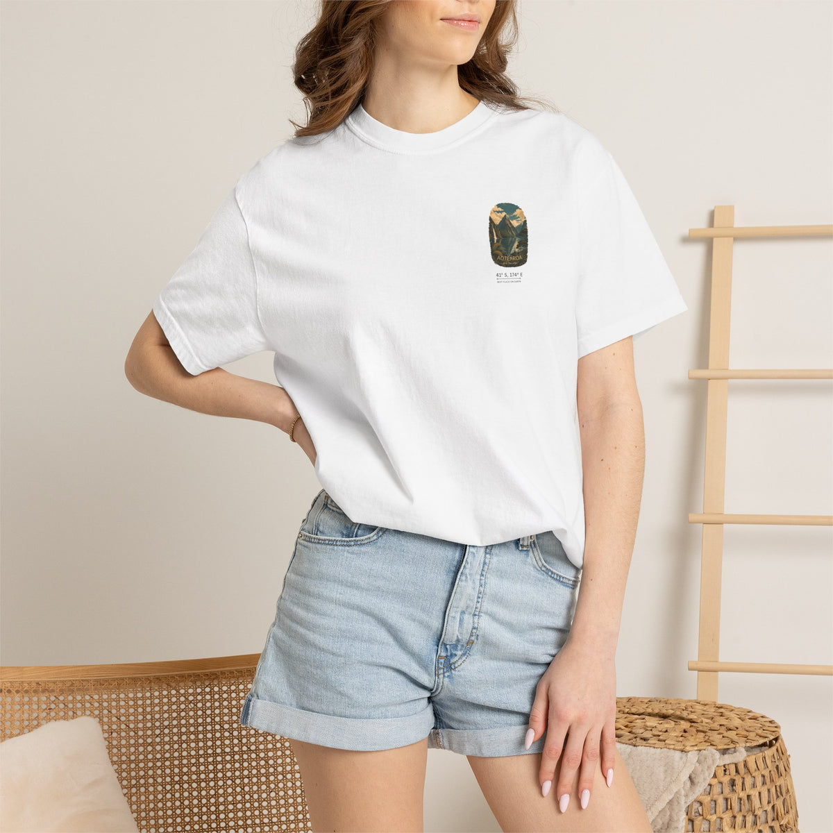 Aotearoa New Zealand - Scenic Milford Sound - Small Chest Design Tee