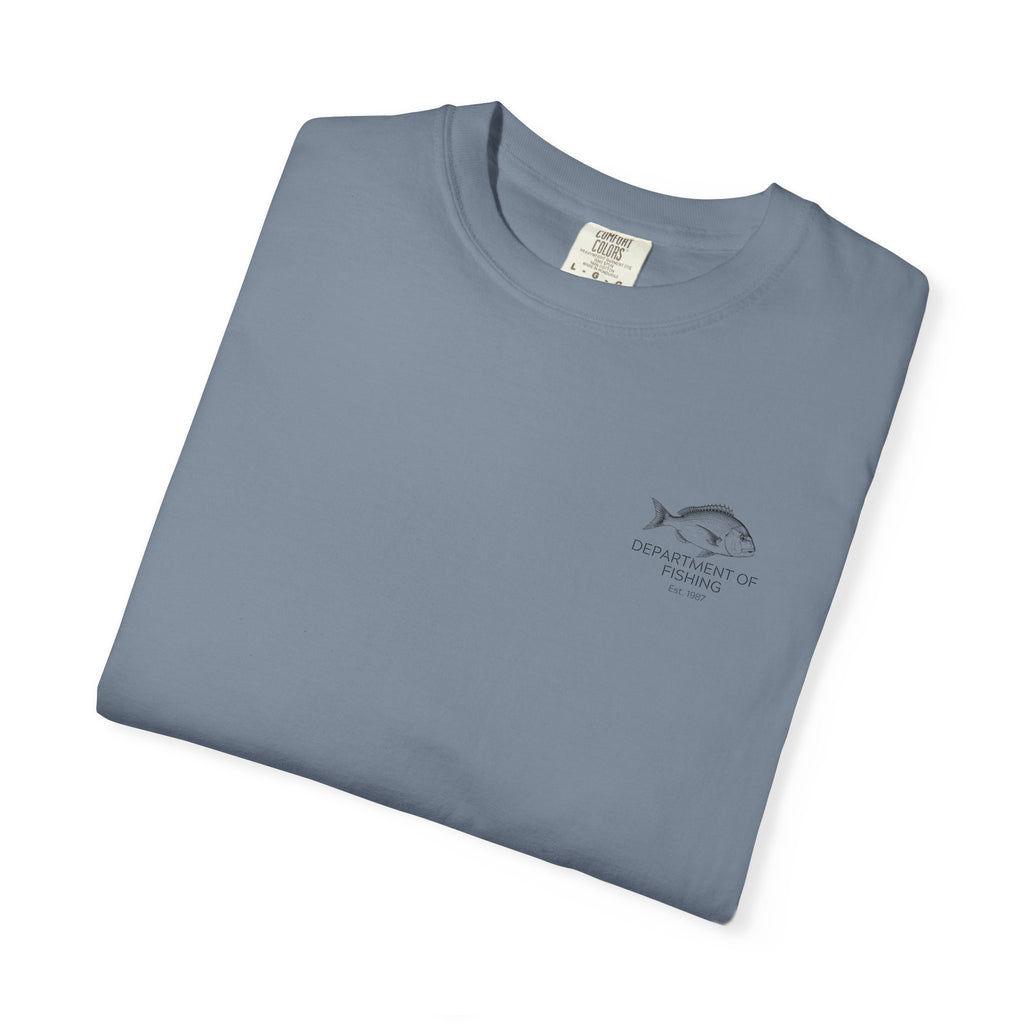 Department of Fishing Graphic T-Shirt — Small Left Chest Fish Design