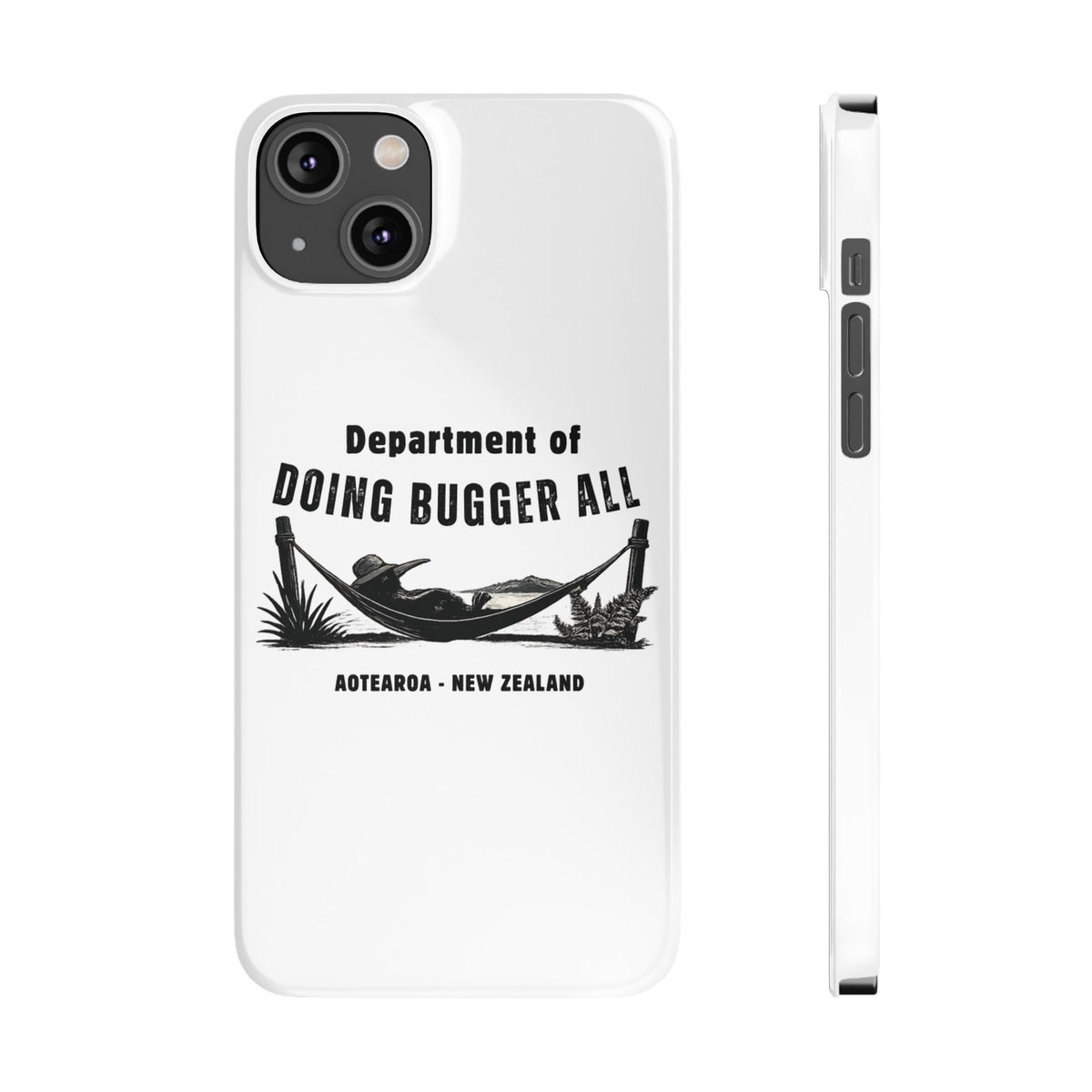 Slim Phone Case — "Department of Doing Bugger All" New Zealand Relaxation Design