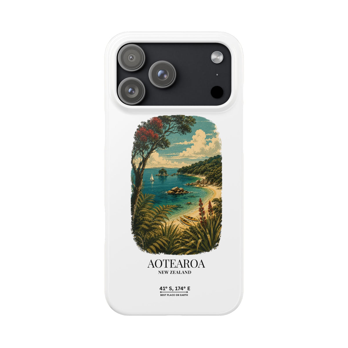Aotearoa Vintage Landscape Slim Phone Case — New Zealand Able Tasman Design