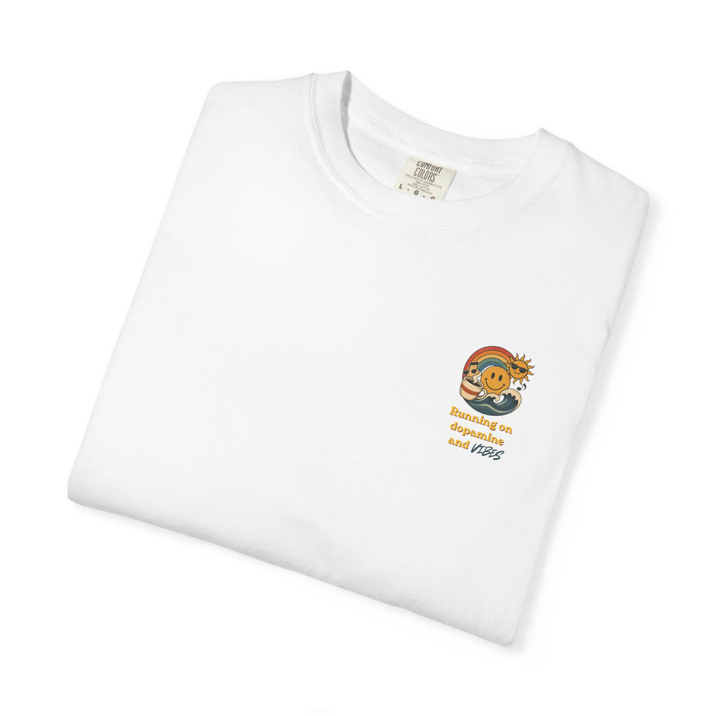 Running on Dopamine and Vibes - Small Chest Logo Tee