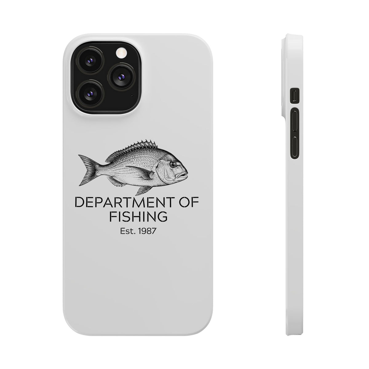 Slim Phone Case — Department of Fishing Est. 1987 (Vintage Fish Design)