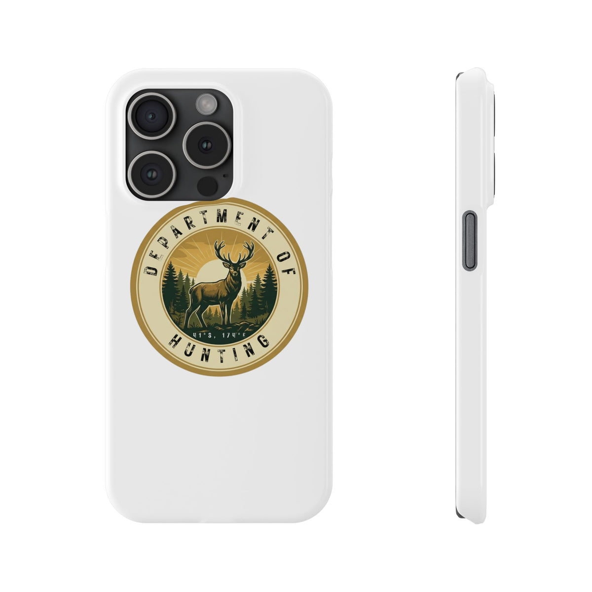 'Department of Hunting' Vintage Deer Logo - Slim Phone Case