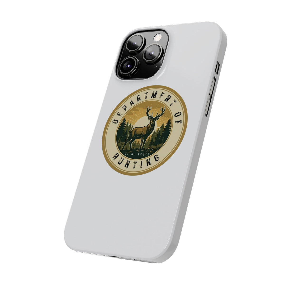 'Department of Hunting' Vintage Deer Logo - Slim Phone Case
