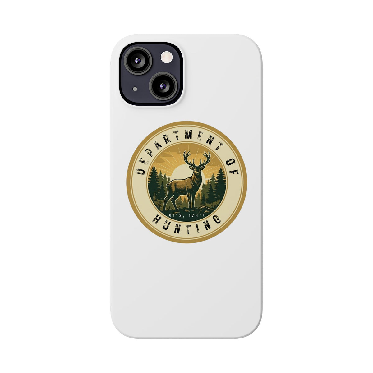 'Department of Hunting' Vintage Deer Logo - Slim Phone Case